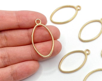 Oval Connector Charm, Open Back Bezel Resin Blank Charm, Charms for Jewelry Making, Jewelry Findings and Resin Crafts , DIY BULK