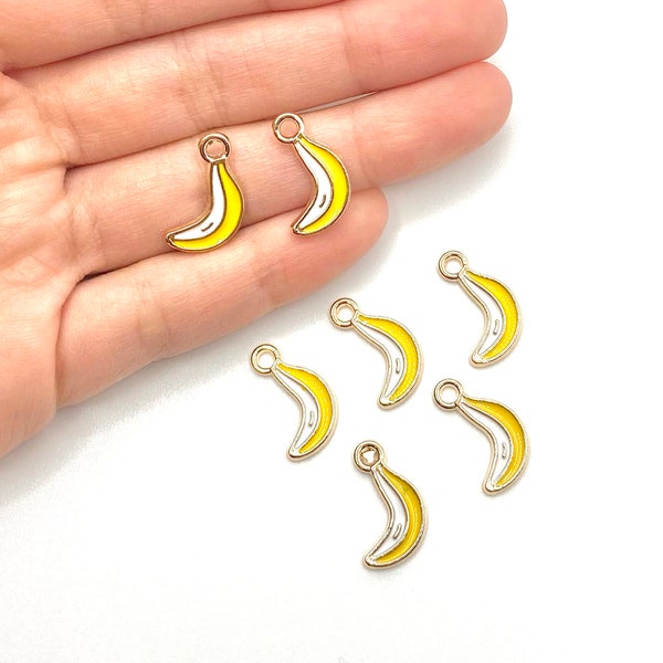 Banana Charm for Jewelry Making, Fruit Earrings Necklace Charm Bracelet, DIY Jewelry Charms, Fruit Summer Charms, Wholesale, BULK