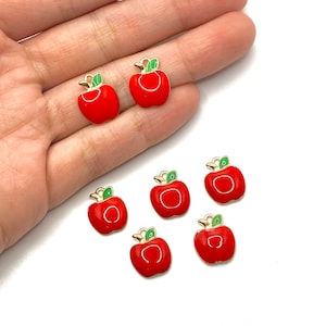 Apple Charm for Jewelry Making, Fruit Earrings Necklace Charm Bracelet, DIY Jewelry Charms, Fruit Summer Charms, Wholesale, BULK