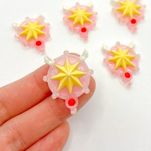 Cute Moon Anime Wand Decoden Kawaii Cabochon Charms, Resin Star Wings Japanese Charm for Slime Add Ins, Phone Case Charm,DIY Slime Supplies