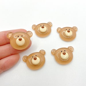 Cute Brown Bear Decoden Kawaii Cabochon Charms, Resina Animale Gelatina Giapponese Fascino per Slime Add Ins, Fascino Cassa Del Telefono, Forniture Slime FAI DA TE