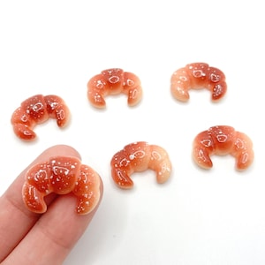 Glazed Croissant Pastry Decoden Cabochon Charms, Resin Fake Bread Dessert Food Charm for Slime Add Ins, Phone Case Charm, DIY Slime Supplies