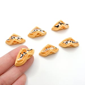 Whipped Cream Waffle Decoden Cabochon Charms, Resin Fake Bread Dessert Food Charm for Slime Add Ins, Phone Case Charm, DIY Slime Supplies