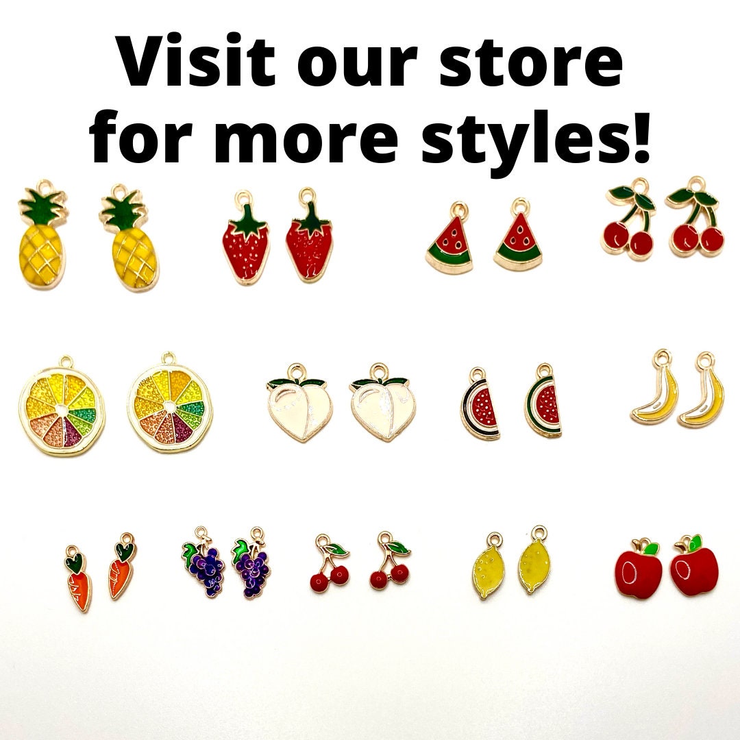 Light Pink Peach Charm for Jewelry Making Fruit Earrings Etsy