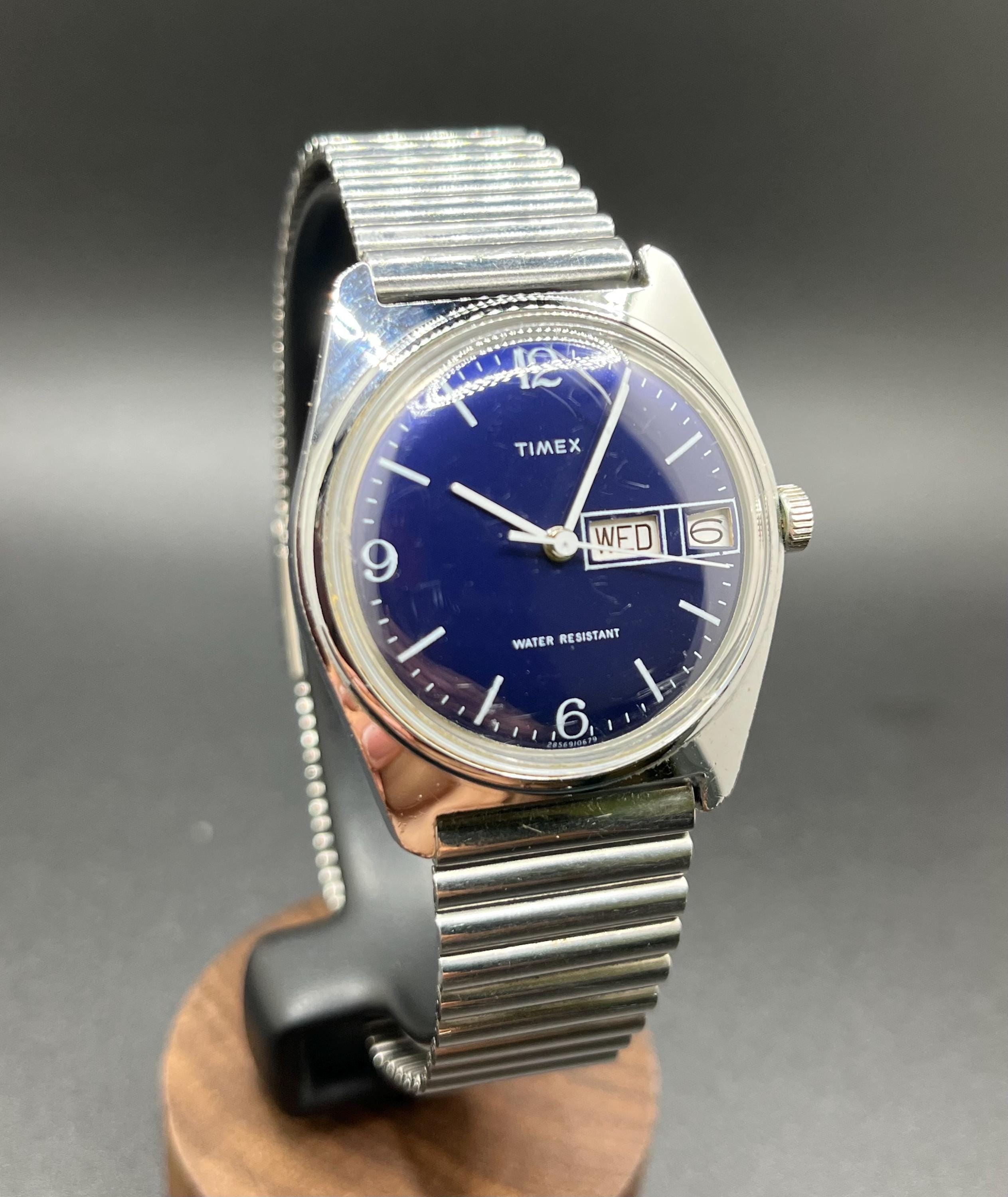 R*a様 TIMEX マーリン　手巻き式　ブルー　DAY 1972年　ビンテージ Vintage 1979 Men's Timex Marlin Day-date Manual Wind Mechanical