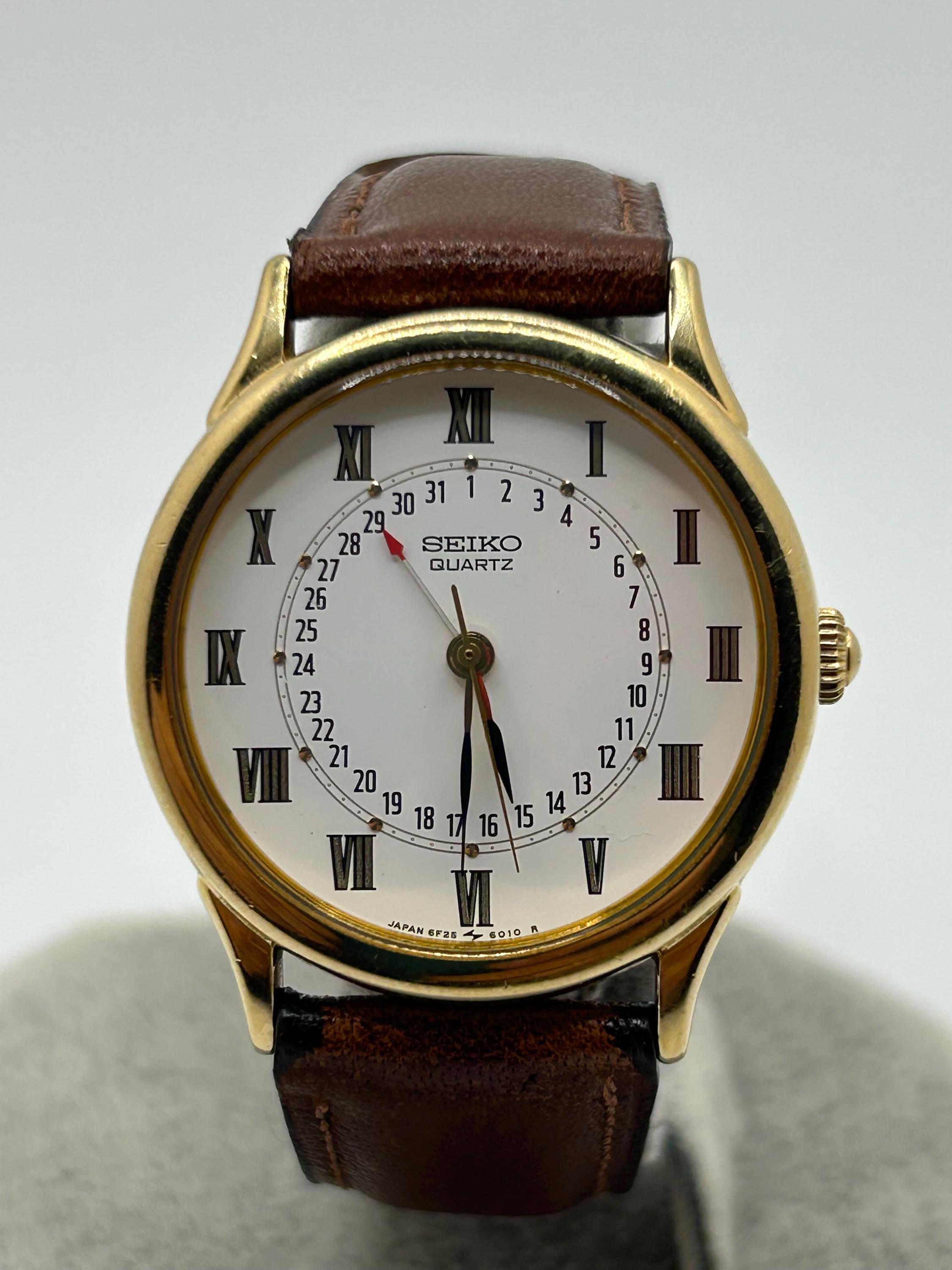 Vintage Very Rare Seiko 6F25-6019 Unisex Quartz Watch With Pointer