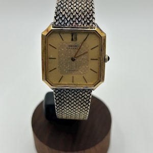 Vintage Seiko Lassale Champagne Sparkle Lattice Octo Unisex Quartz Japan Watch 5930-5209