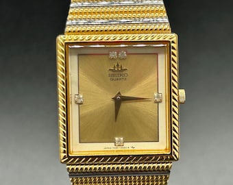 Vintage Seiko 2K01-0011 Black Dial Gold Tone Men's 33mm Dress