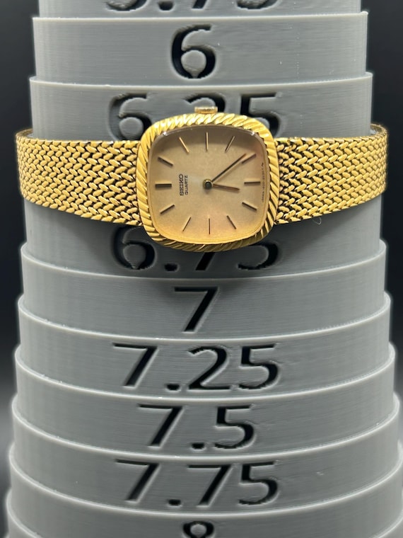Vintage Seiko 1400-6159 Gold Tone Women's Quartz Watch With Mesh