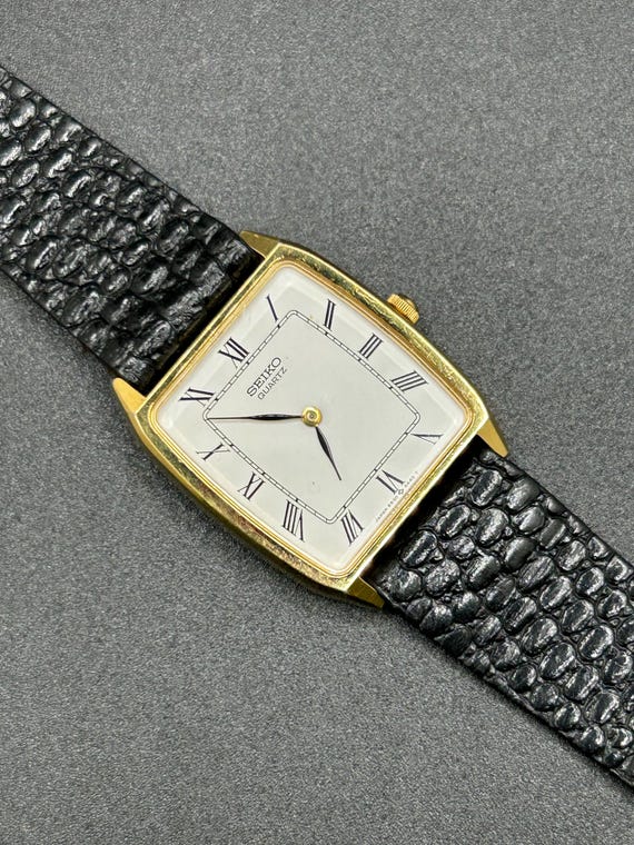 Seiko Tank Vintage Quartz 80s Watch Dial 1980s Style – Gold Two