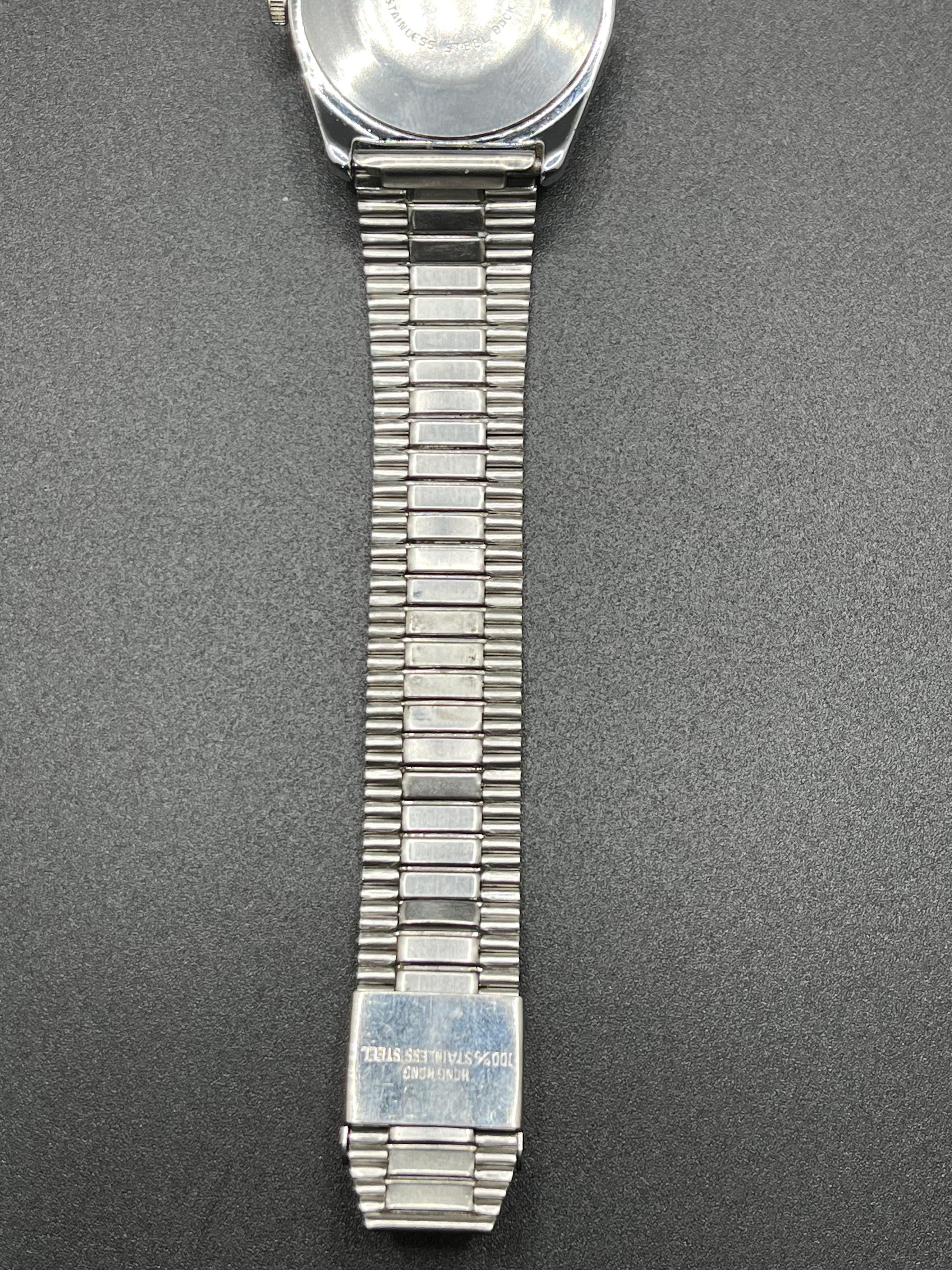 Vintage 1979 Timex Marlin Mens Watch 37mm Silver Dial Date Manual Wind Timex Marlin Manual Watch - Silver Sunray Dial | Dress  main image 2