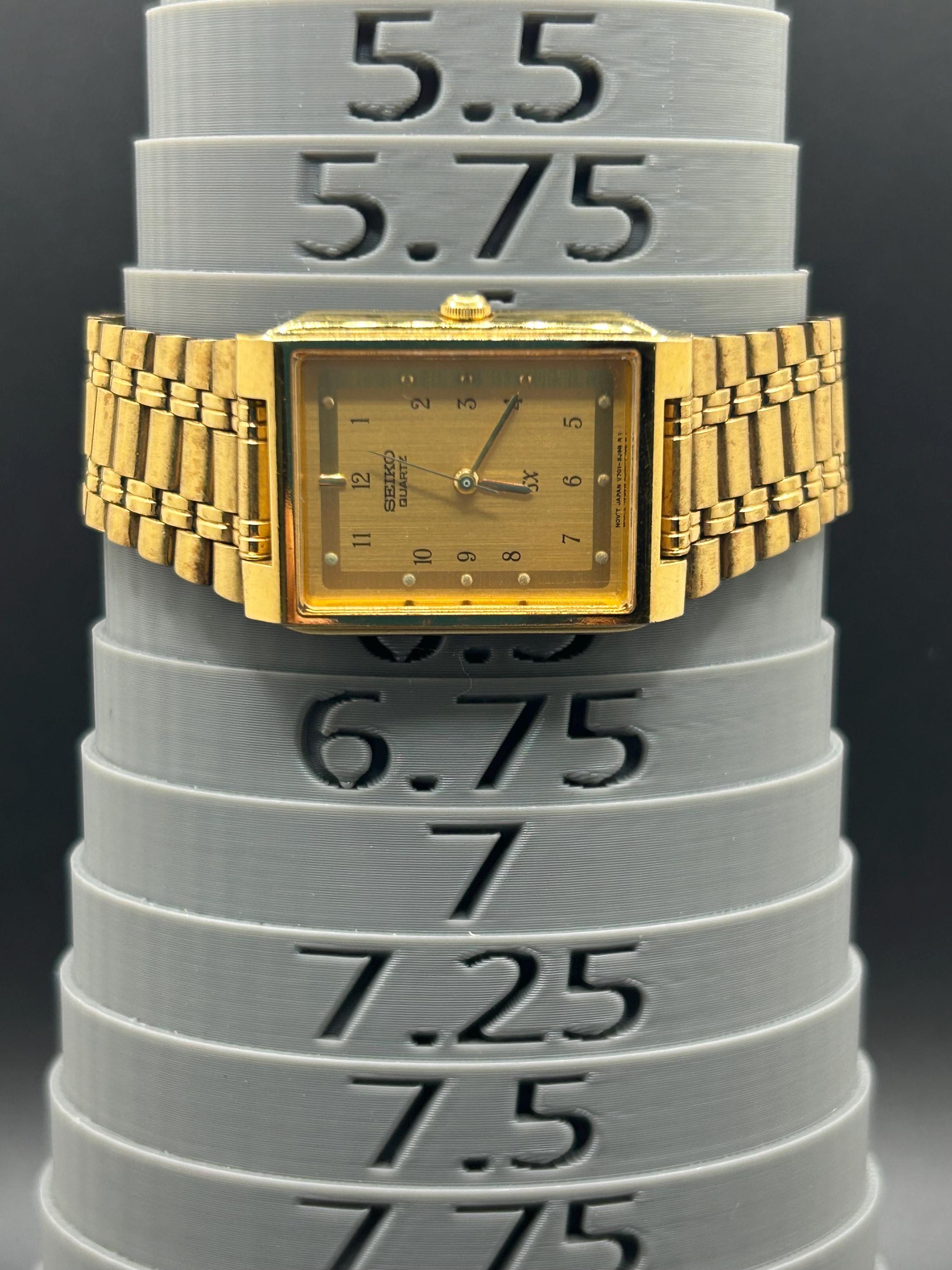 Vintage Seiko Quartz SX V701-5J20 Gold Tone Tank Style Rectangular