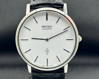 Reloj de vestir de cuarzo para hombre Seiko “Chariot” 7820-9000, clásico, delgado y minimalista, de estilo japonés vintage.