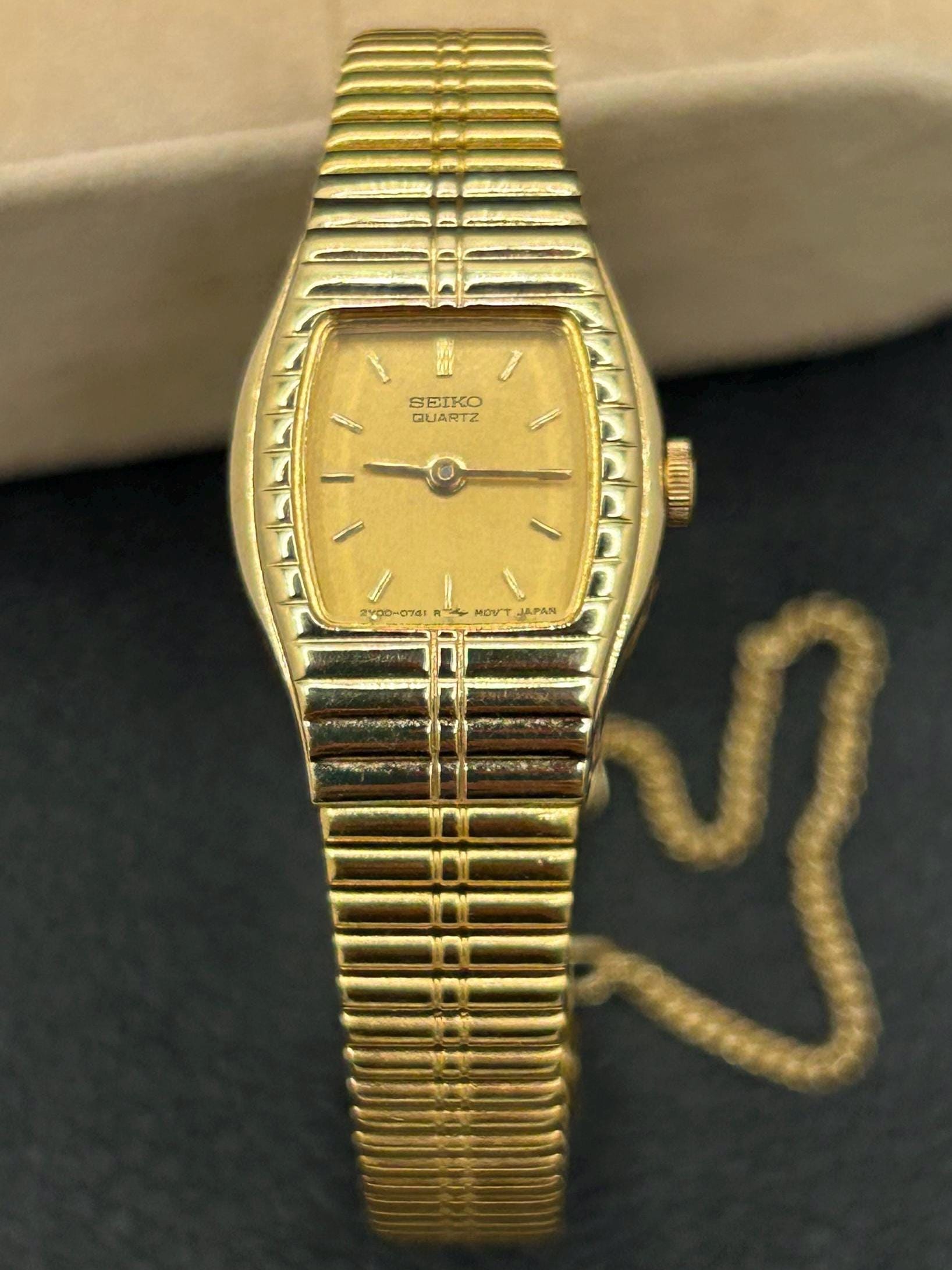 Vintage Seiko Woman’s  5Y30-5069 Gold Tone Dial Quartz Classic Dress Watch Seiko Vintage Quartz Tank – Epsilon Goods main image 2