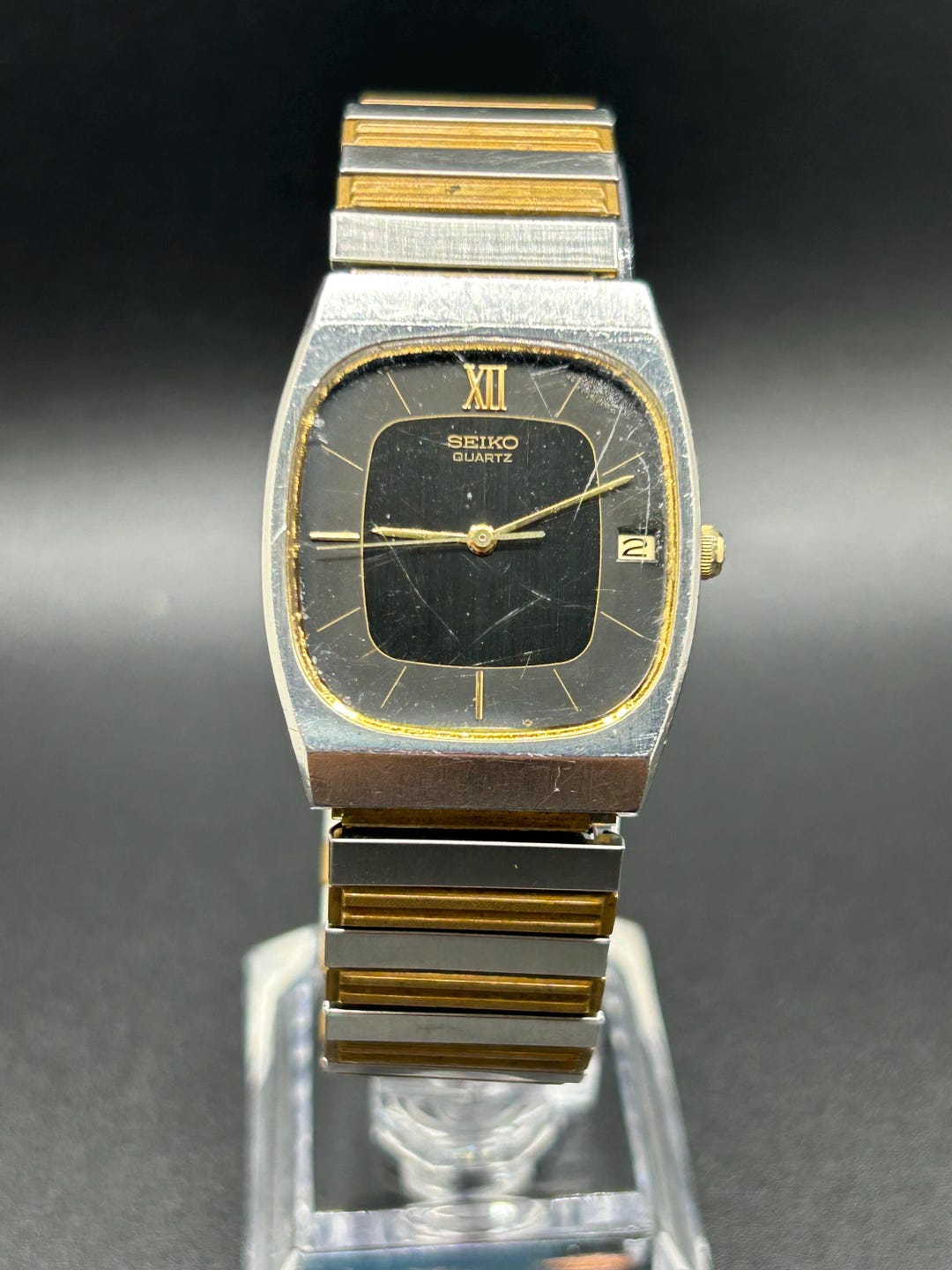 Vintage Seiko 6532-5109 Two-tone Stainless Steel With Black Dial