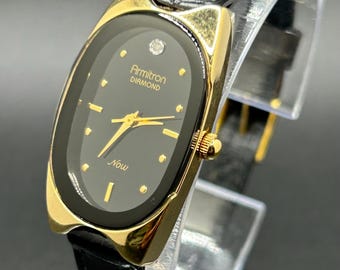 Vintage Seiko 2K01-0011 Black Dial Gold Tone Men's 33mm Dress