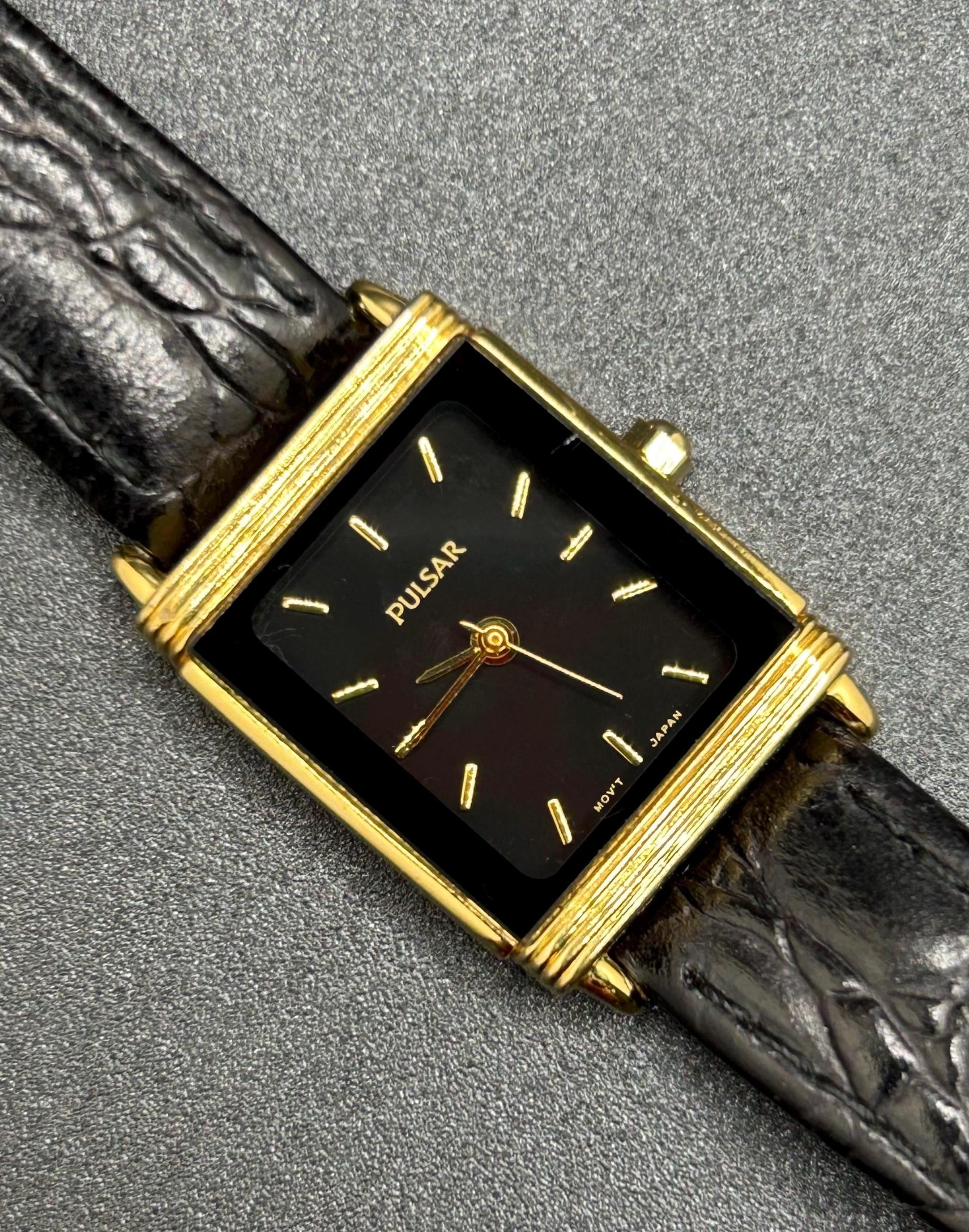 Vintage Pulsar by Seiko V701-X043 Women's Tank Style Quartz Watch