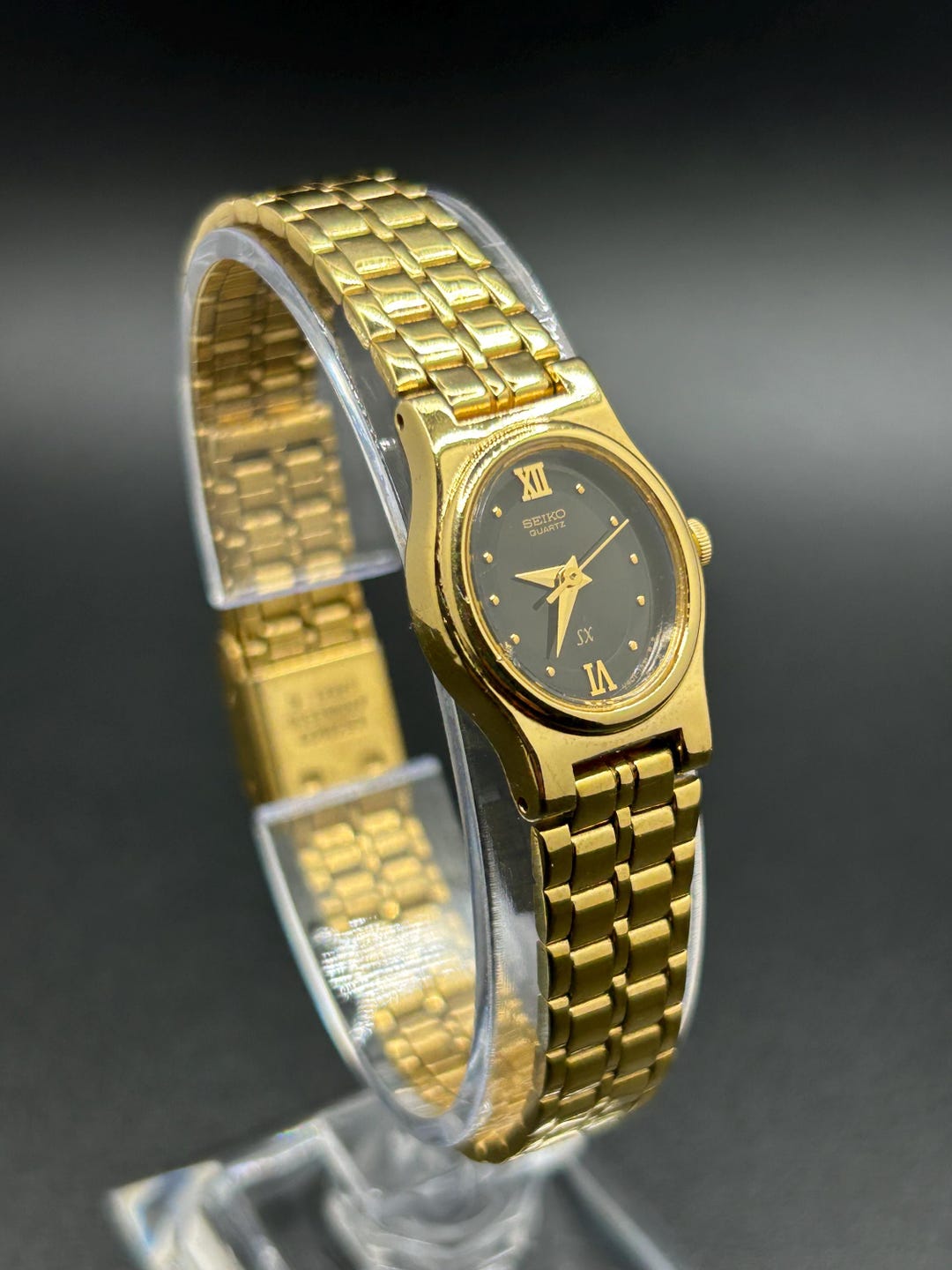 VTG Seiko Women Watch 20MM Gold Dial Bracelet Band‎ Up to 7.5\