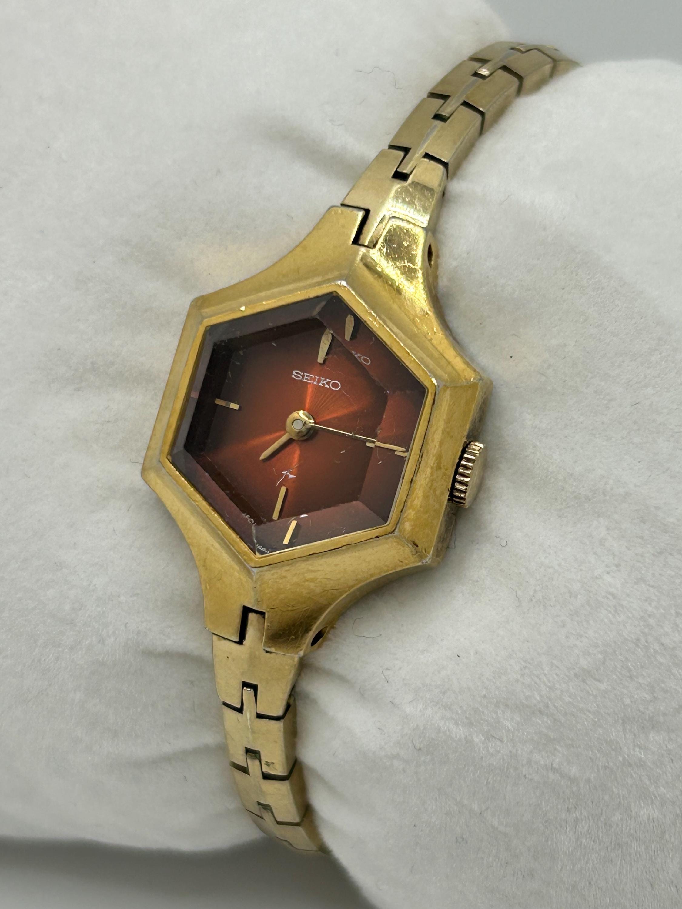 Vintage Seiko Women's Windup Mechanical Watch 11-8029 Gold Tone