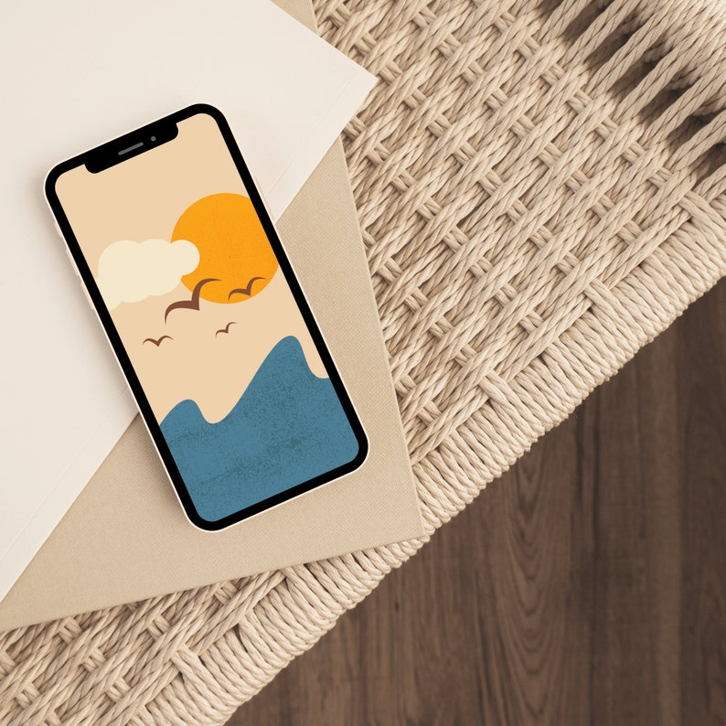 Ocean Art Ocean Scene Boho Iphone Wallpaper Digital Download Bird Art Phone Wallpaper Summer Wallpaper Phone Electronics Accessories Saherflow Com