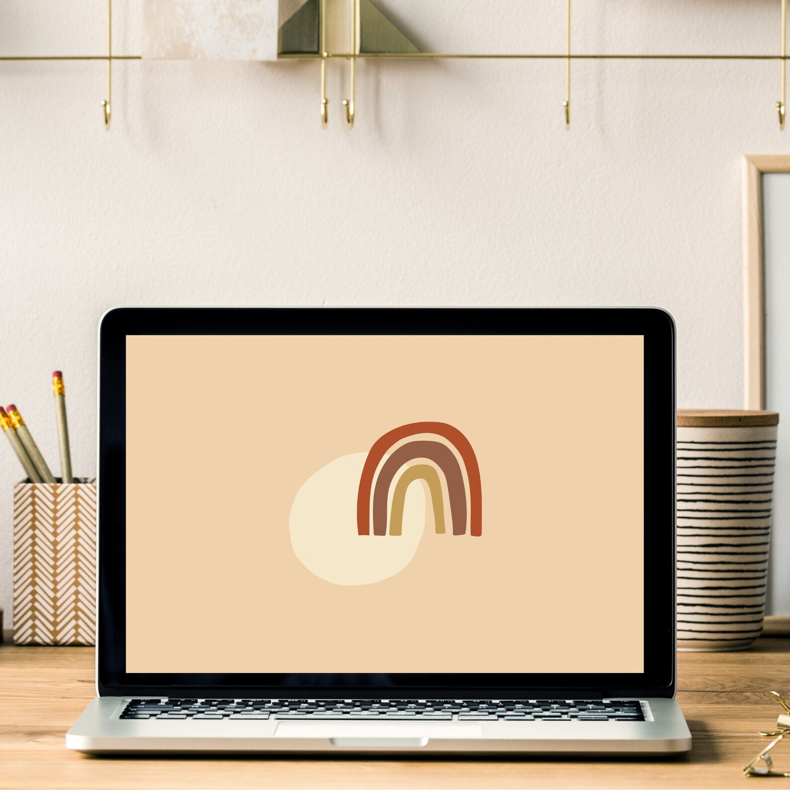 Boho Desktop Wallpaper Boho Rainbow Desktop Wallpaper | Etsy