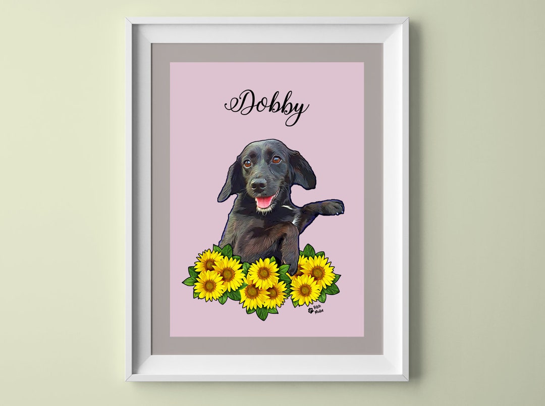 Dog Portrait Poster Etsy