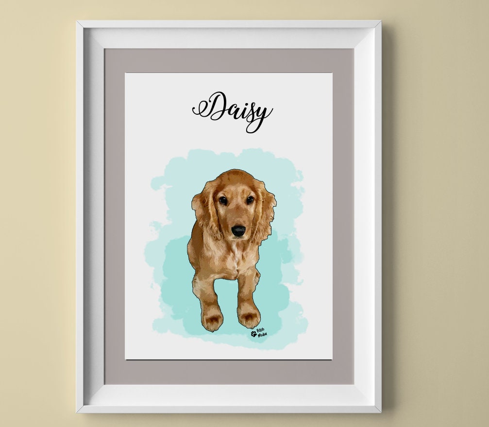 Dog Portrait Poster Etsy