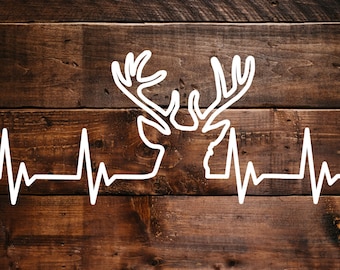 Buck Heartbeat Vinyl Decal for Cars, Trucks, Laptops and More | Vinyl Decal | Car Decal | Hunting  Decal | Laptop Decal | Window Decal