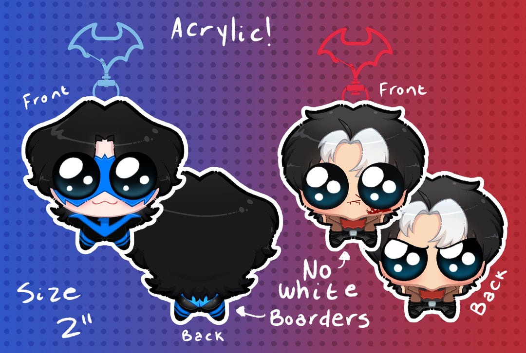 Nightwing and Jason Todd Tism Double Sided Keychains - Etsy