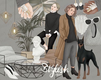 Fashion Girl Clipart: Stylish Outfit Graphics (PNG)