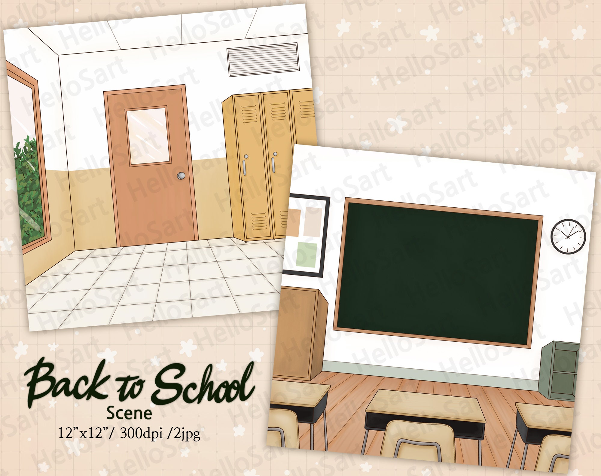 Back to School Scene: Classroom Illustration (digital Download) - Etsy