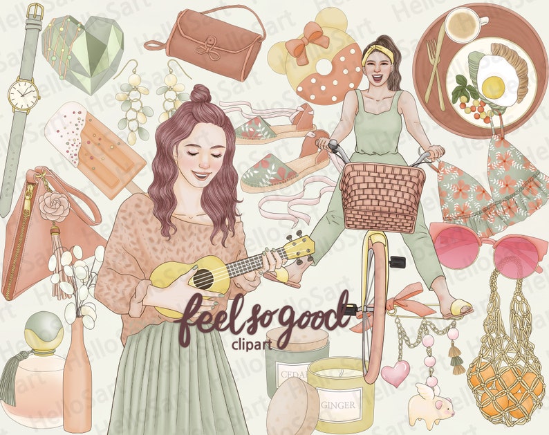 Feel Good Clipart Mood Clipart Girl Clipart Fashion Clipart Etsy Ireland
