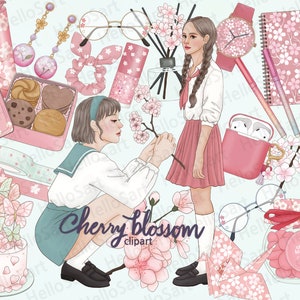 Kirschblüte Clipart Blumen Clipart Mädchen Mode ClipArt Frau Clipart Frühling Clipart Sakura Clipart Mädchen Grafik Sticker