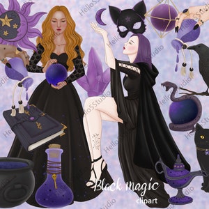 Black Magic clipart Wizard clipart Halloween ClipArt girl Clipart Woman Witch Clipart dark clipart Girls Graphics Astrology Planner Stickers