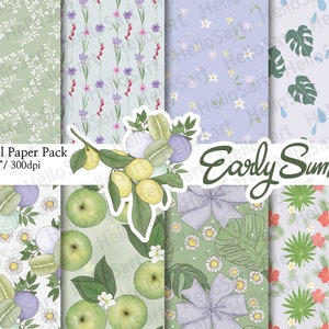 Início do verão papel aconchegante padrão cor pastel moda planejador adesivo papel digital scrapbook padrão sem emenda mão desenhada imagem de fundo