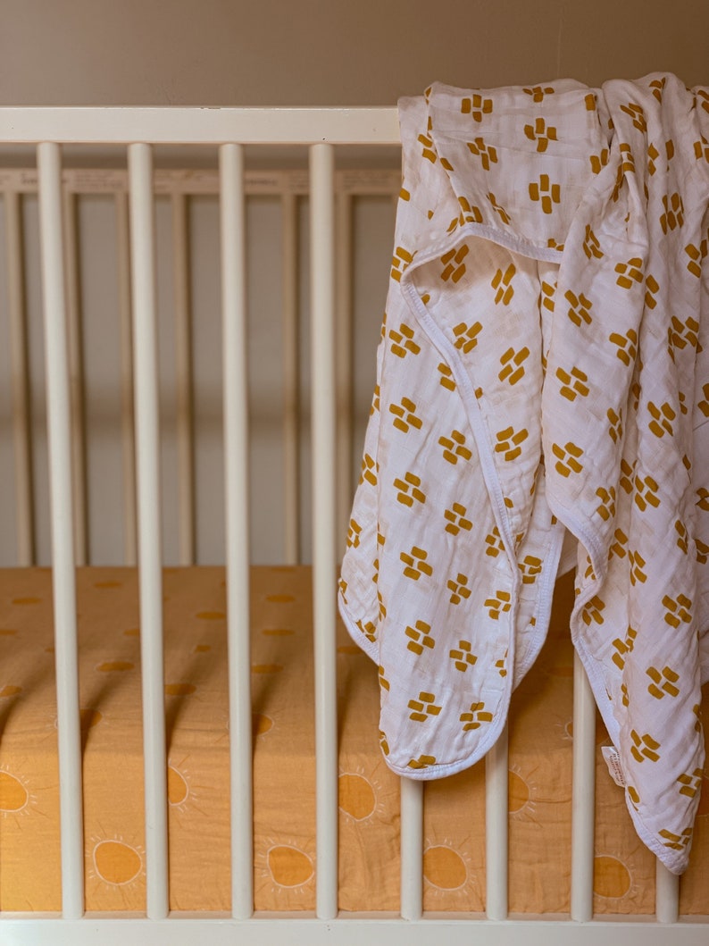 Soft Bamboo Sunshine Muslin Crib Sheet Sun Orange Etsy