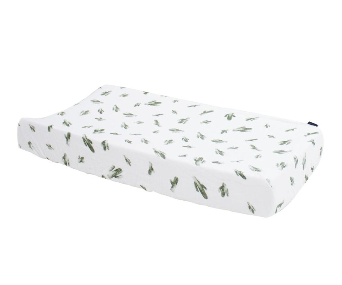 Saguaro Muslin Bassinet Sheet Changing Pad Cover White Cactus Etsy