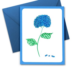 Cartões de flores, 12 cartões, 2 de cada, desenhados à mão, cartões de primavera, envelopes combinando