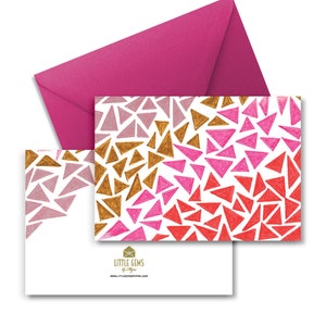 Angles Note Card Collection, cartes de vœux faites à la main, cartes uniques colorées, enveloppes colorées assorties, papeterie