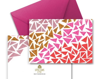Angles Note Card Collection, handmade greeting cards, colorful unique cards, matching colorful envelopes,stationery