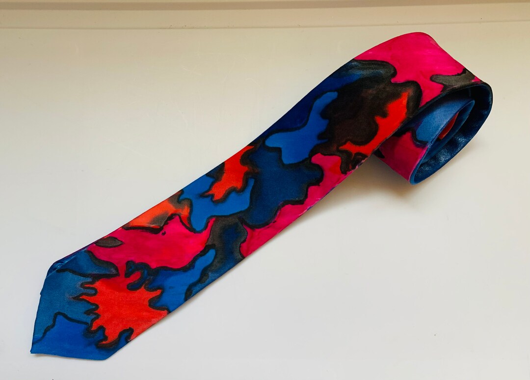 Hand Painted Silk Ties One of a Kind Abstract Designs - Etsy