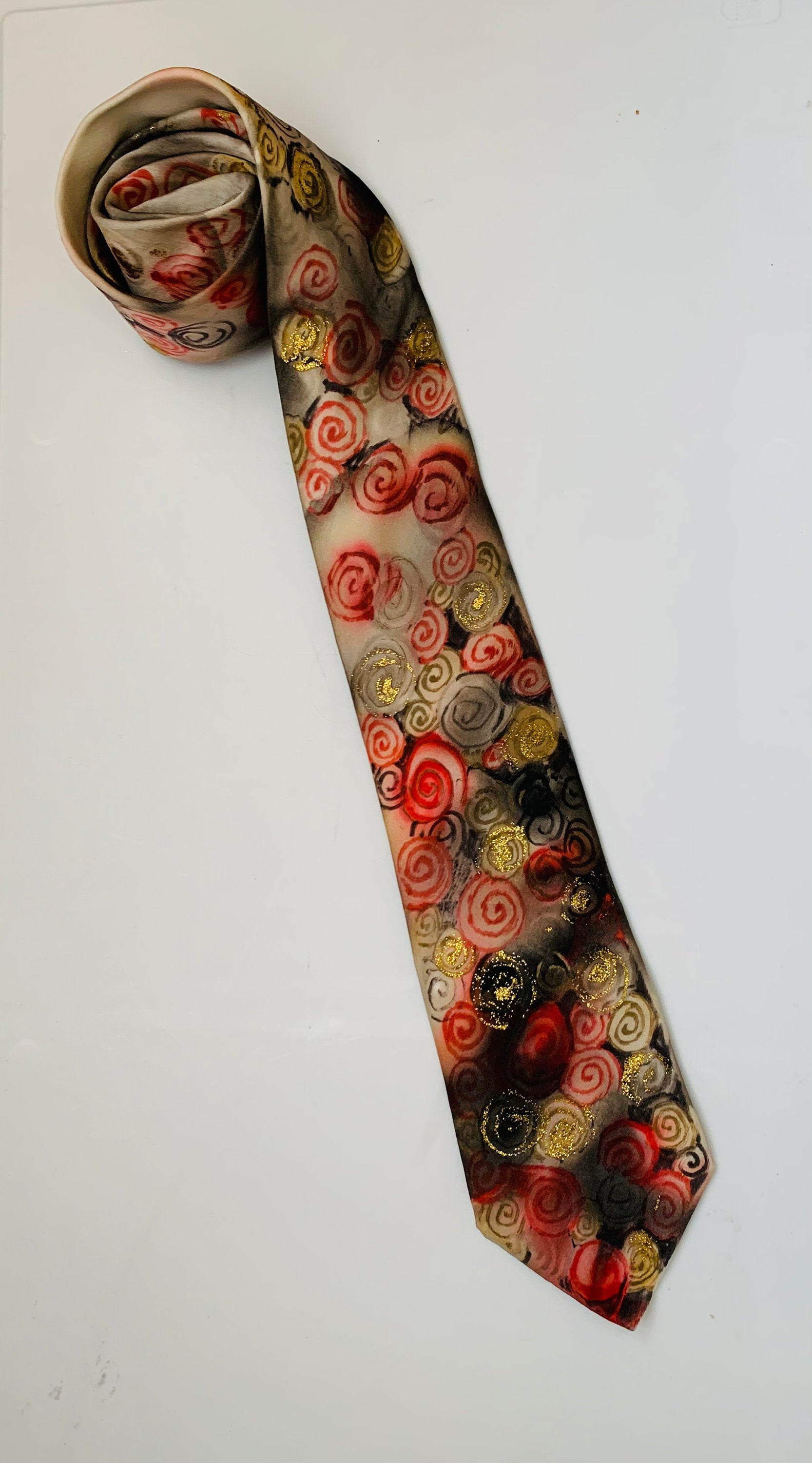 Hand Painted Silk Ties 5 One of a Kind Abstract Designs - Etsy
