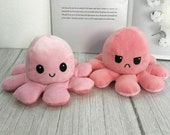 Cute Octopus Plush Toy Angry Octopus Teddy Reversible Flip Adorable Stuffed Soft Toy Perfect Gift for Kids Adults UK TikTok Toy