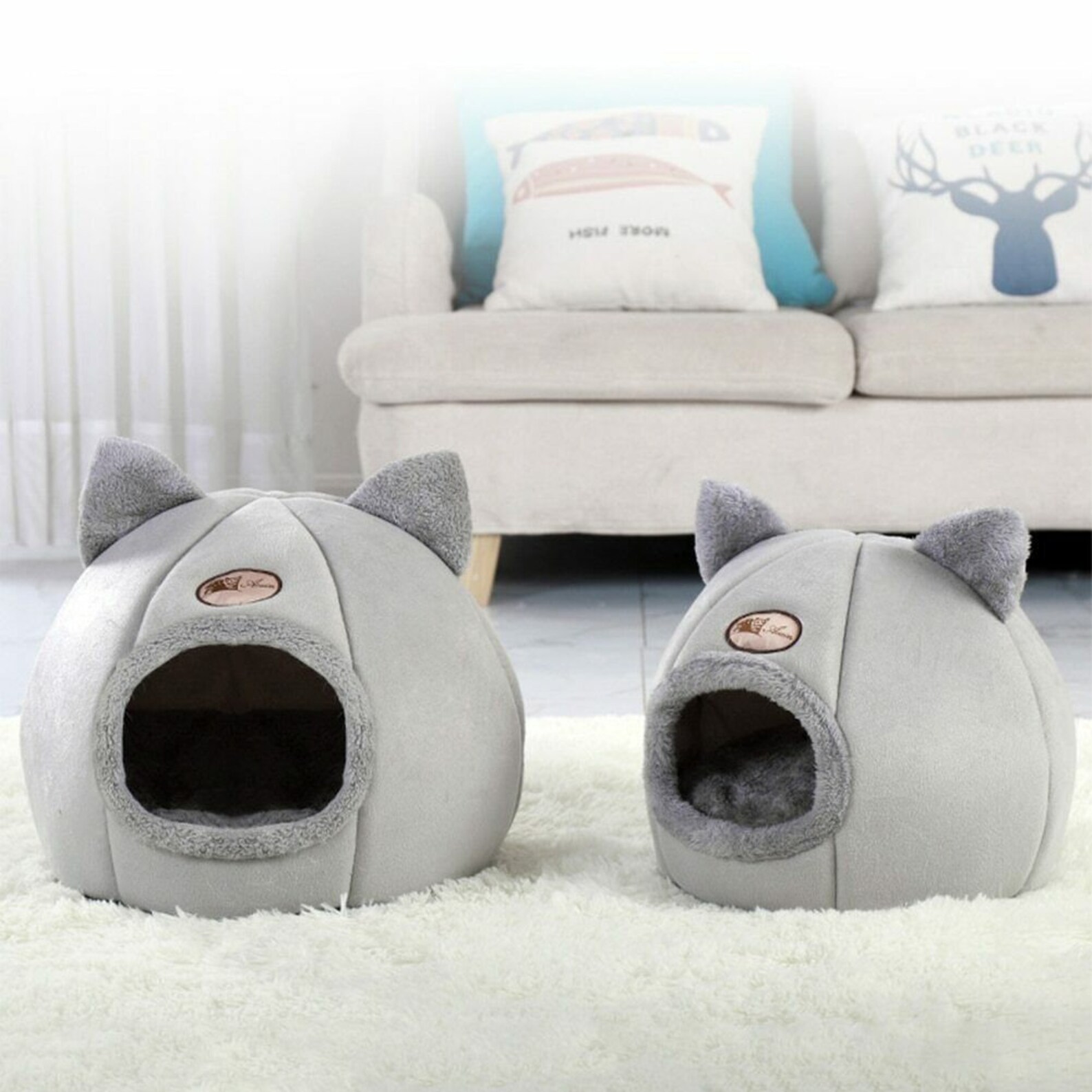 Cat Cave House Pet Bed House Cave Igloo Beds for Indoor Etsy