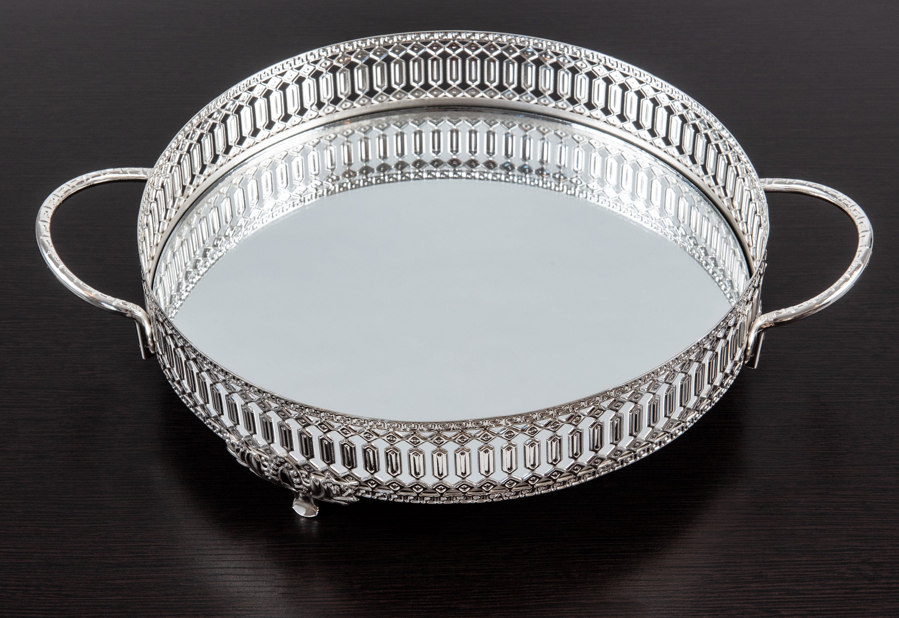 Beautiful Round Mirror Vanity Tray Centerpiece Decorative Etsy