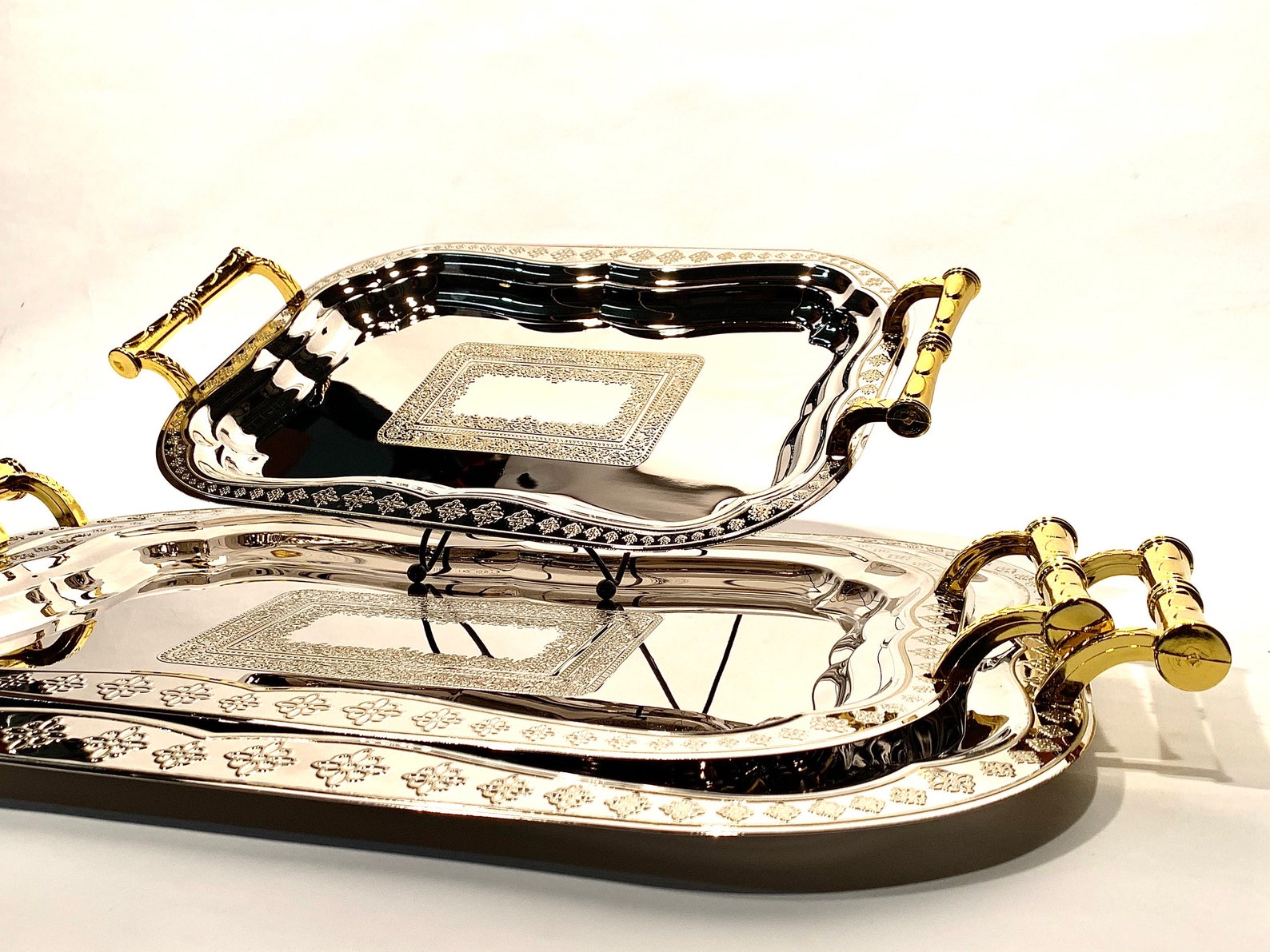 Elegant Serving Tray Set Coffee Tea Espresso Serving Tray w Etsy