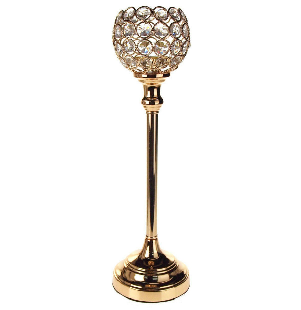 Gold Crystal Candle Holder Tea Light Candlestick Holder Décor Etsy