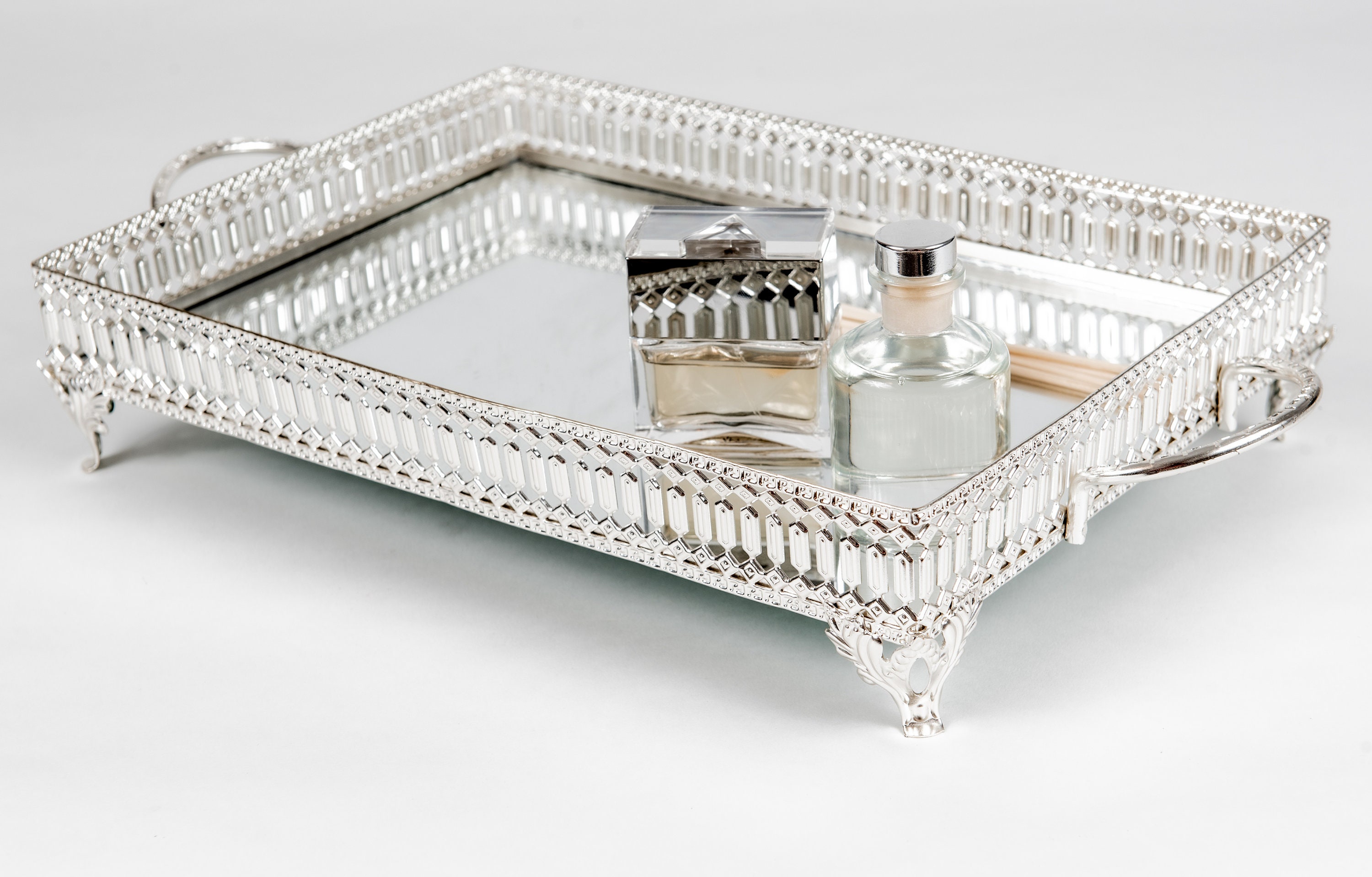 Stylish Mirrored LARGE VANITY TRAY Decorative Serving Tray for Etsy