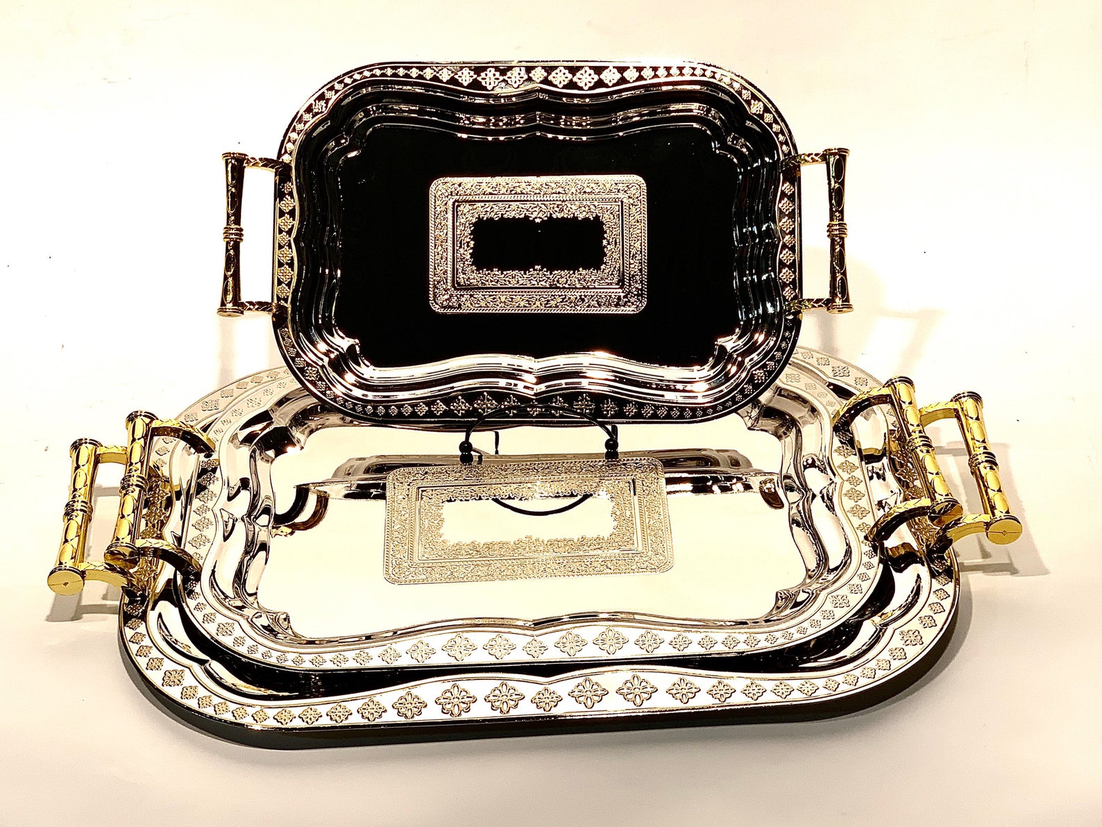 Elegant Serving Tray Set Coffee Tea Espresso Serving Tray w Etsy