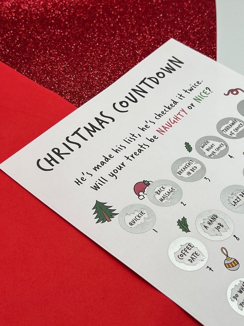 Advent Calendar Christmas Scratch Card Advent Calendar Etsy